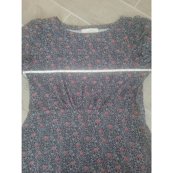 Loft Flounce Flare Dress Size 10 Floral - Picture 3 of 8